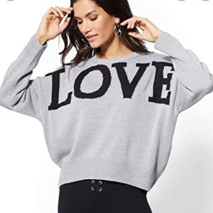 Pullover Knit Sweater Gray 